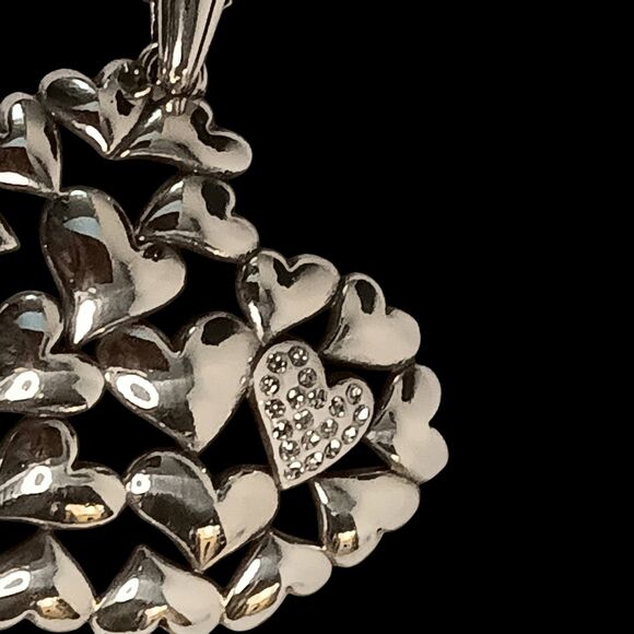 Brighton Large Heart Pendant Necklace Multiple Hearts Small Rhinestone Heart 18" - Picture 10 of 16